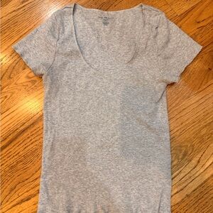 Brandy Melville Light Gray Scoop Neck Tee